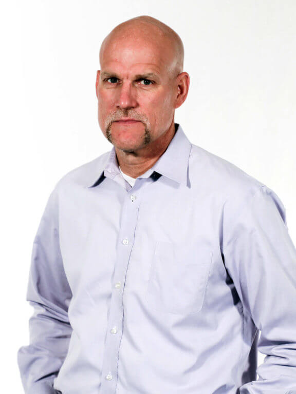 Black and white headshot of Randy Niemann, male